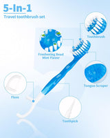5-in-1 Disposable Travel Toothbrush Kit
