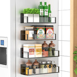 Metal Magnetic Spice Rack for Refrigerator Black, 4 Pack