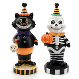 2 Pcs Light up Halloween Pumpkin Decorations, Tabletop Halloween Decor Indoor with Color Changing Lights, Halloween Gifts