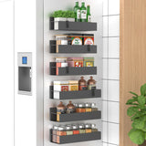 Metal Magnetic Spice Rack for Refrigerator Black, 4 Pack