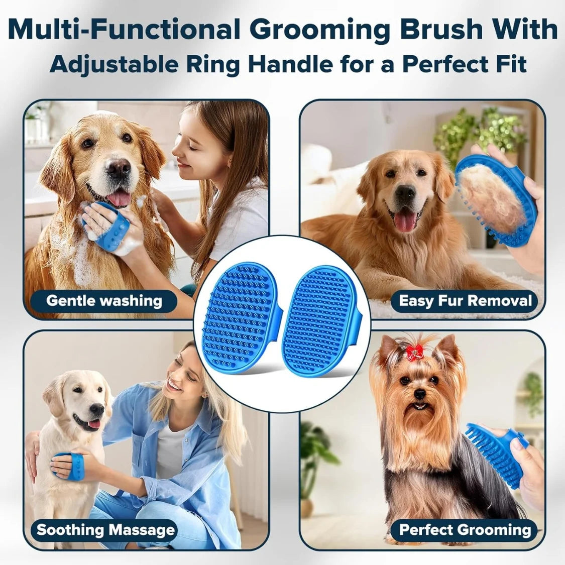 6PCS Grooming Bath Supplies for Dogs, Cats Dog Washing Gloves Dog Bath Brush Dog Shower Brush Pet Grooming Gloves Dog Grooming Kit Pet