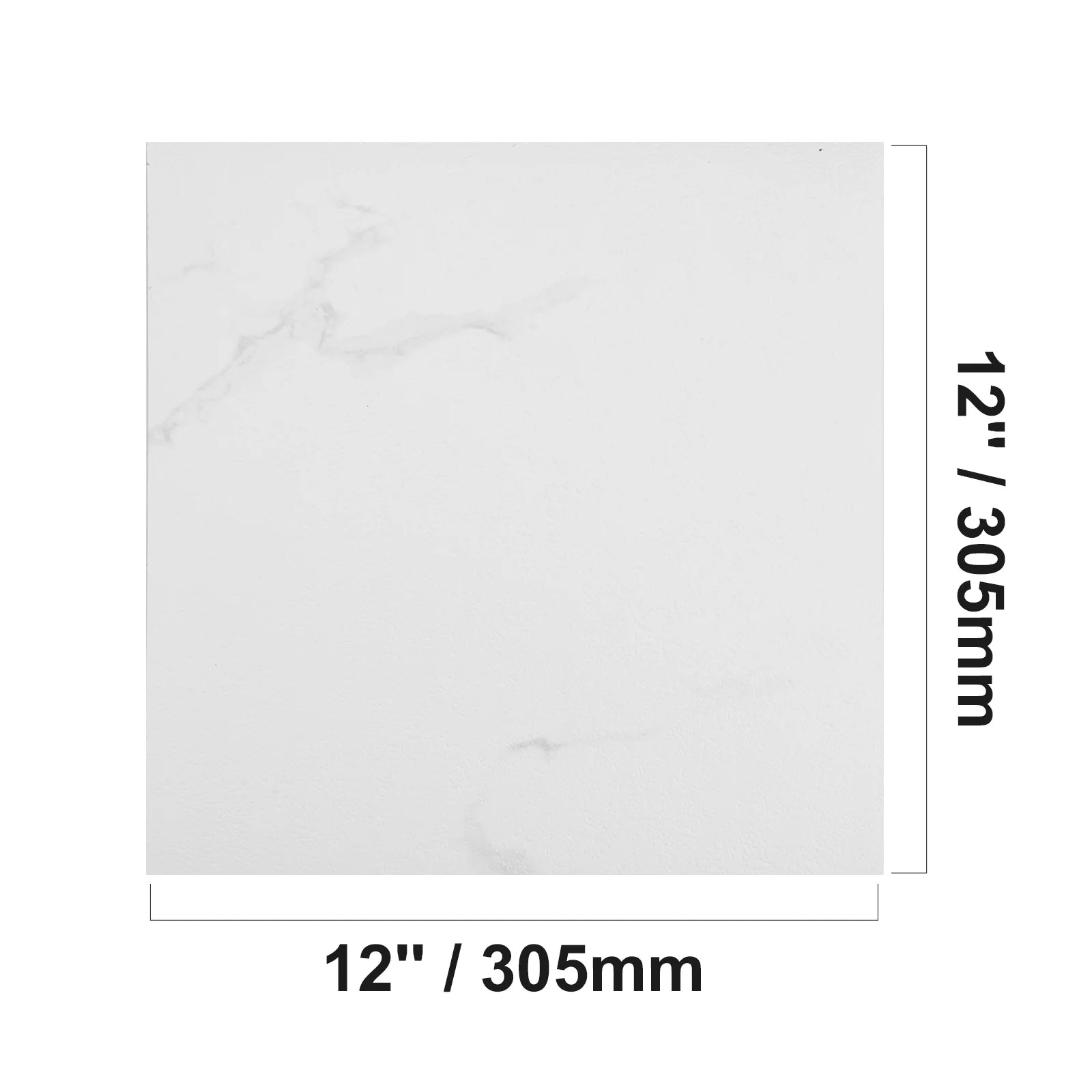 Self Adhesive Vinyl Floor Tiles 12 X 12 Inch, 50 Tiles 1.5Mm Thick Peel & Stick, White Marble Texture DIY Flooring for Kitchen, Dining Room, Bedrooms & Bathrooms, Easy for Home Decor