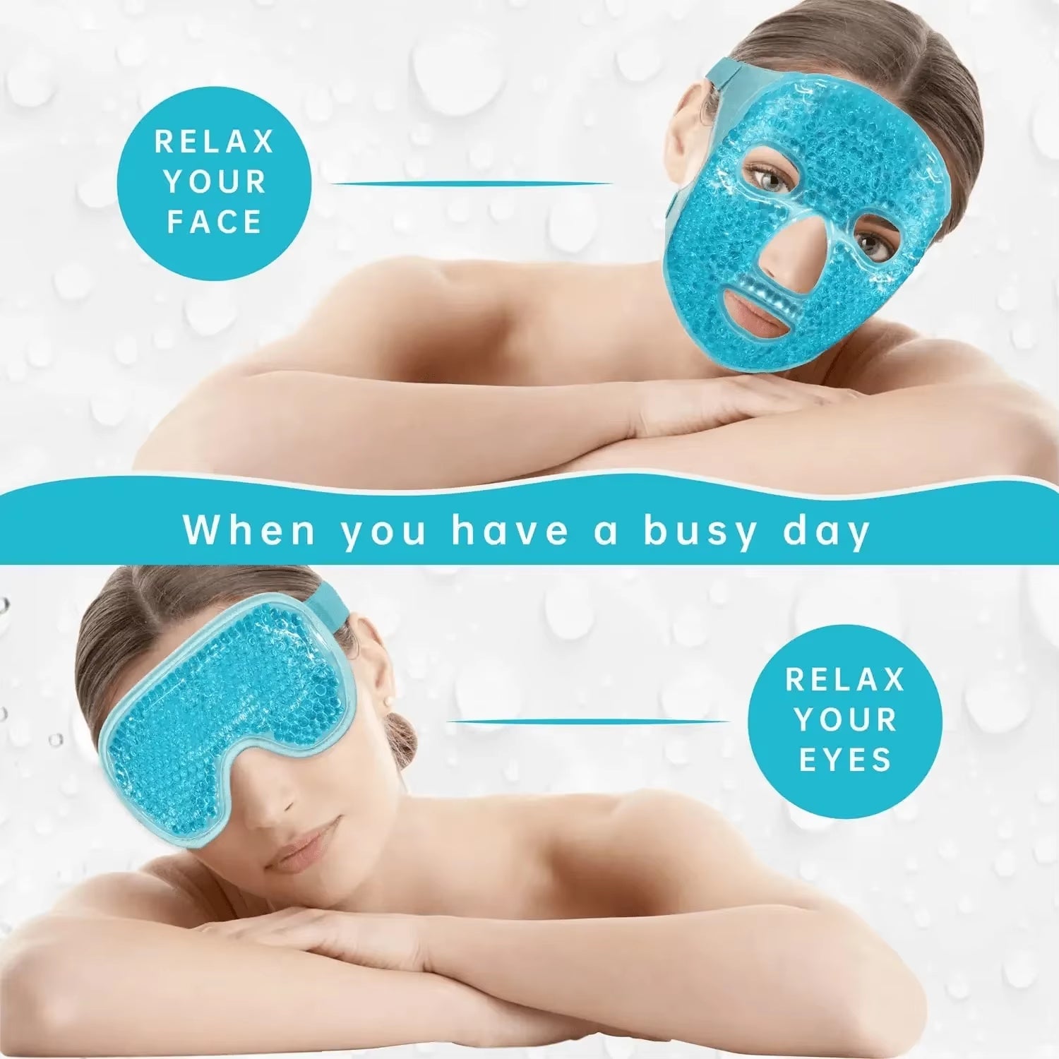Gel Cooling Face & Eye Mask – Hot & Cold Therapy Pack