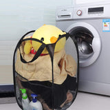 Collapsible Mesh Laundry Hamper – Foldable Pop-Up Basket