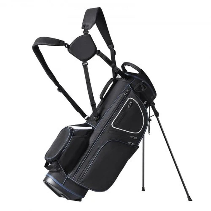 Golf Cart Bag with 14 Way Organizer Divider Top, 35 11 Pockets Premium Cart Bag with Stand, Durable Golf Bags with Handles & Dust Cover & Detachable Dual Strap for Men & Women, Black White