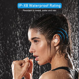 Wireless Earbuds Noise Cancelling, IPX8 in Ear Headphones, Deep Bass, 60H LED Case, Clear Calls, Touch Control for Sleep/Running