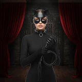 4-Piece Cat Mask Costume Set, Necklace, Whip & Luminous Halloween Gloves