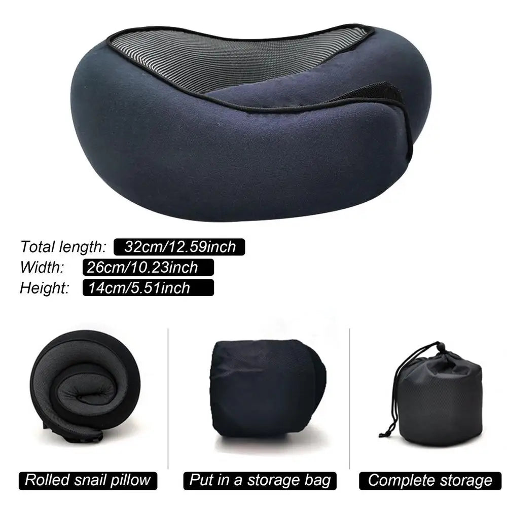 Memory Foam Neck Support Pillow with Head Cushion for Camping and Travel