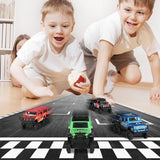 Pick-Up Trucks Open Door Die Cast Metal Toy Cars Pull Back 4 Pack