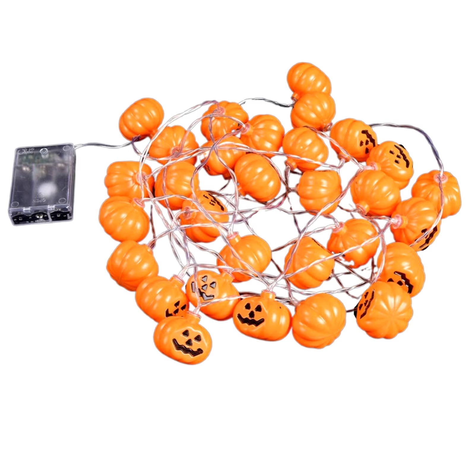 9.84Ft Halloween Pumpkin Lights String, Halloween 20 LED Candle Light Halloween Decoration Pum-Pkin Lantern Pumpkin Decorations