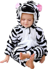 Unisex Baby Animal Costume Flannel Hooded Romper Cosplay Jumpsuit
