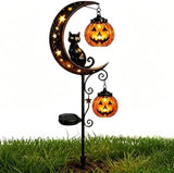 Solar Pumpkin Moon Garden Stake Light