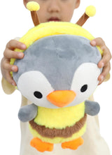 Penguin Stuffed Animal Dressed in Fluffy Dinosaur Costume Penguin Plush Toys Wearing Green Fuzzy Dino Outfit with Removable Hat for Kids and Lovers 10 Inch