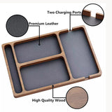 Wooden Office Desktop Storage Box Solid Wood Partition Storage Box Mobile Phone Headphone Debris Storage Box Wooden Storage Tray