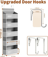 5-Tier Over-the-Door Organizer – Hanging Storage with 10 Side Pockets
