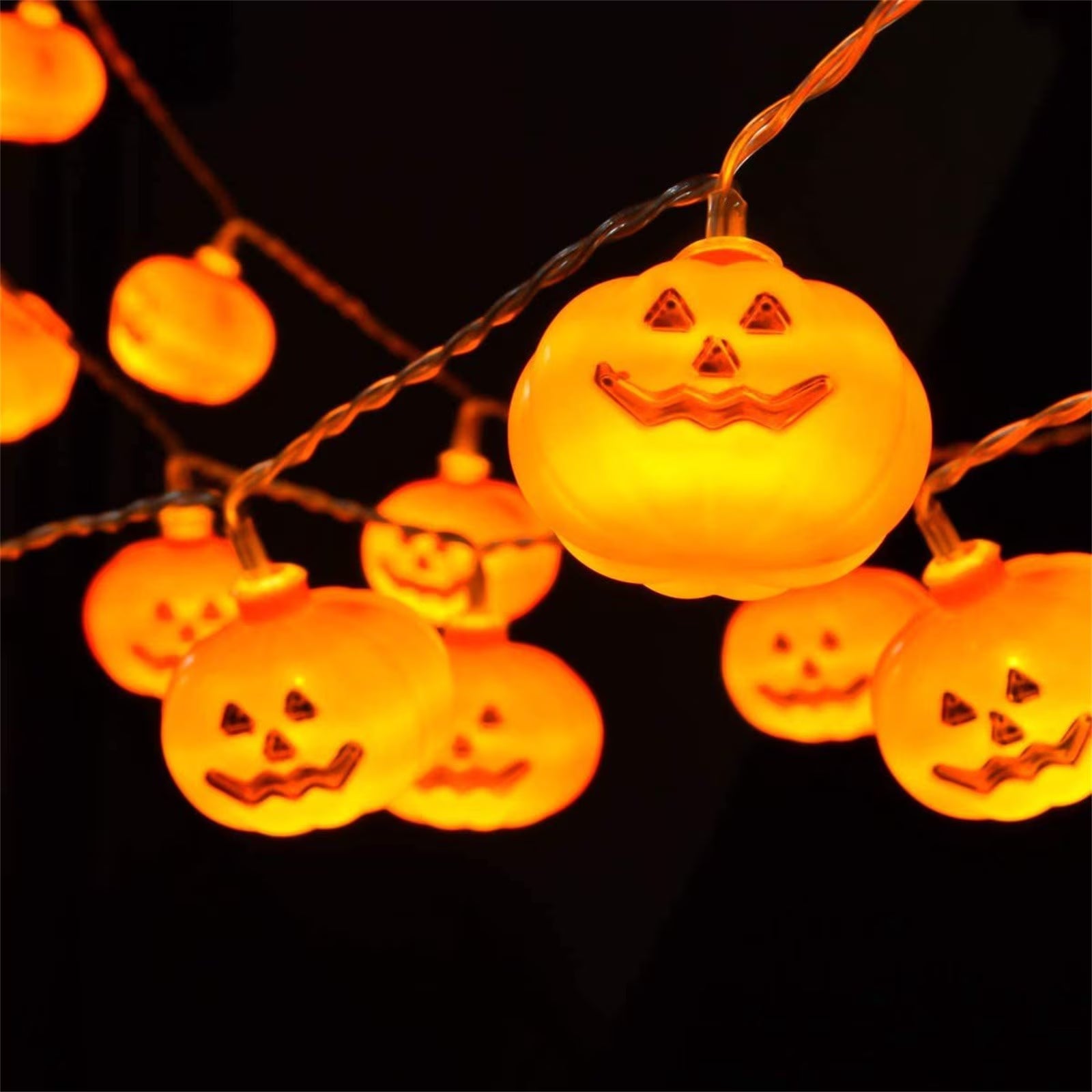 9.84Ft Halloween Pumpkin Lights String, Halloween 20 LED Candle Light Halloween Decoration Pum-Pkin Lantern Pumpkin Decorations