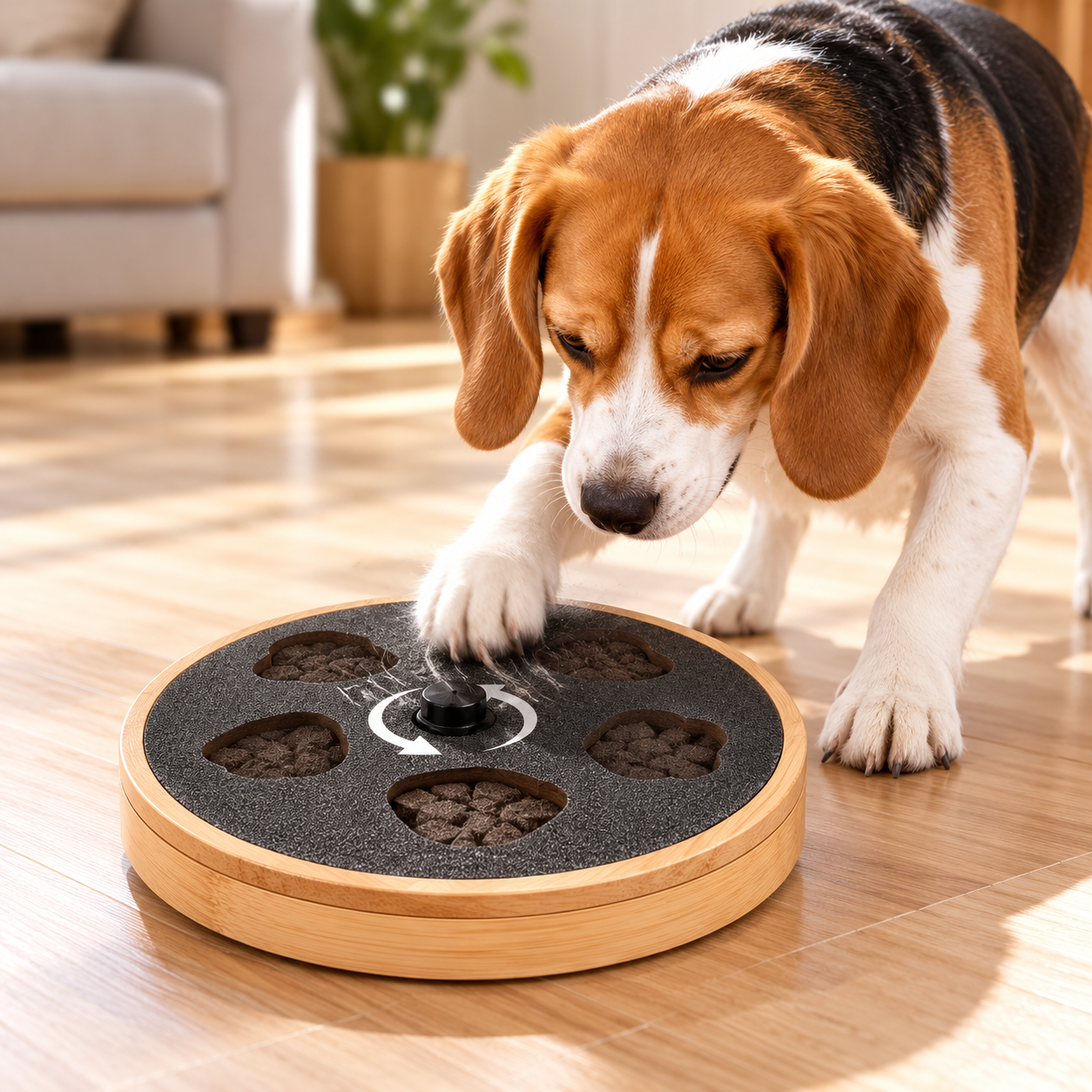 Dog Nail Scratch Board with Rotating Treat Box