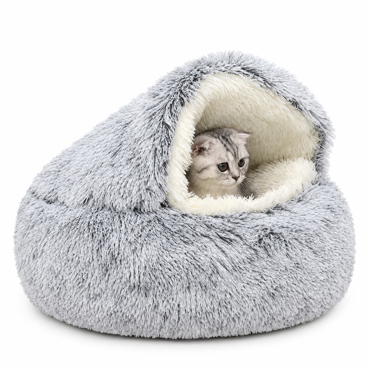 2-in-1 Plush Cat Bed & Pet House