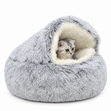 2-in-1 Plush Cat Bed & Pet House