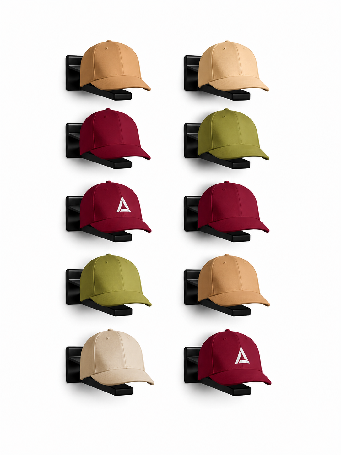 Baseball Cap Hat Rack Wall Door Hanger Holder Storage Organize 12 Hooks Adhesive