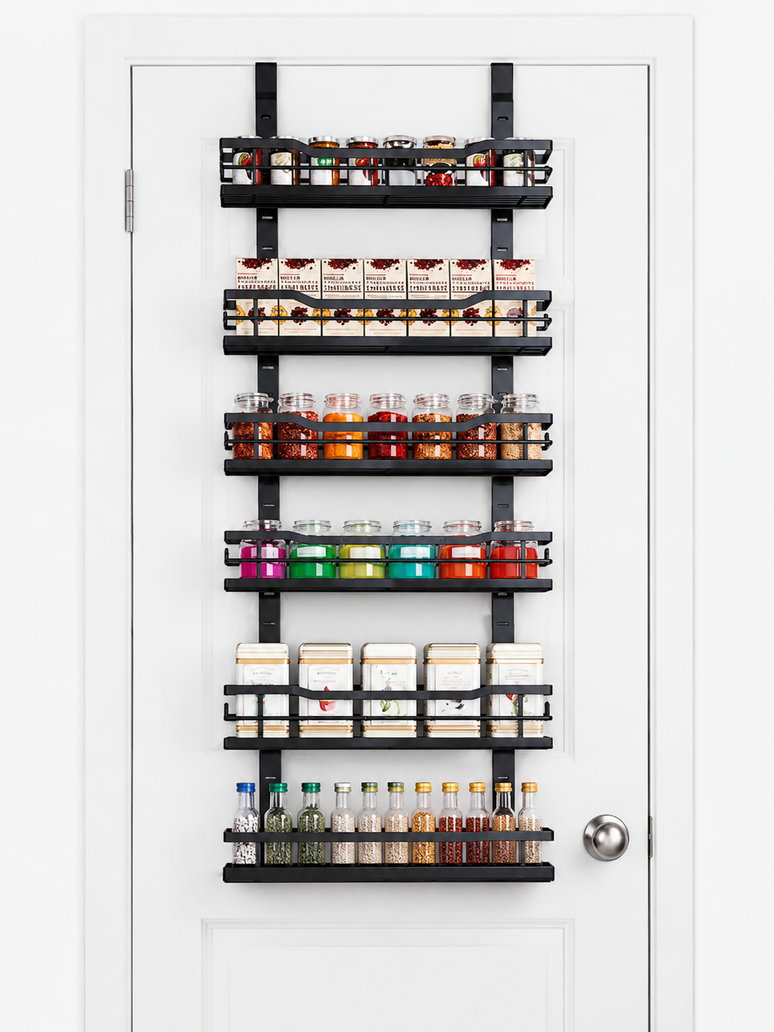 9-Tier Over-the-Door Pantry Organizer – Adjustable Metal Storage Rack