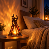 Wooden Campfire LED Night Light – Dimmable