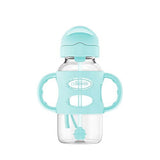 Milestones Wide-Neck Sippy Straw Bottle, 100% Silicone Handles, 9Oz/270Ml, 6M+, Blue