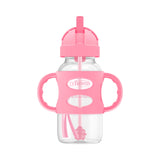 Milestones Wide-Neck Sippy Straw Bottle, 100% Silicone Handles, 9Oz/270Ml, 6M+, Blue