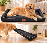 Chew-Resistant Dog Bed – Black Bolster Pet Mattress