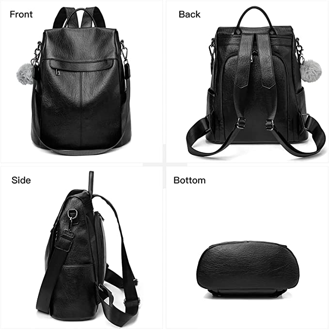 Women’s PU Leather Anti-Theft Travel Backpack