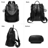Women’s PU Leather Anti-Theft Travel Backpack