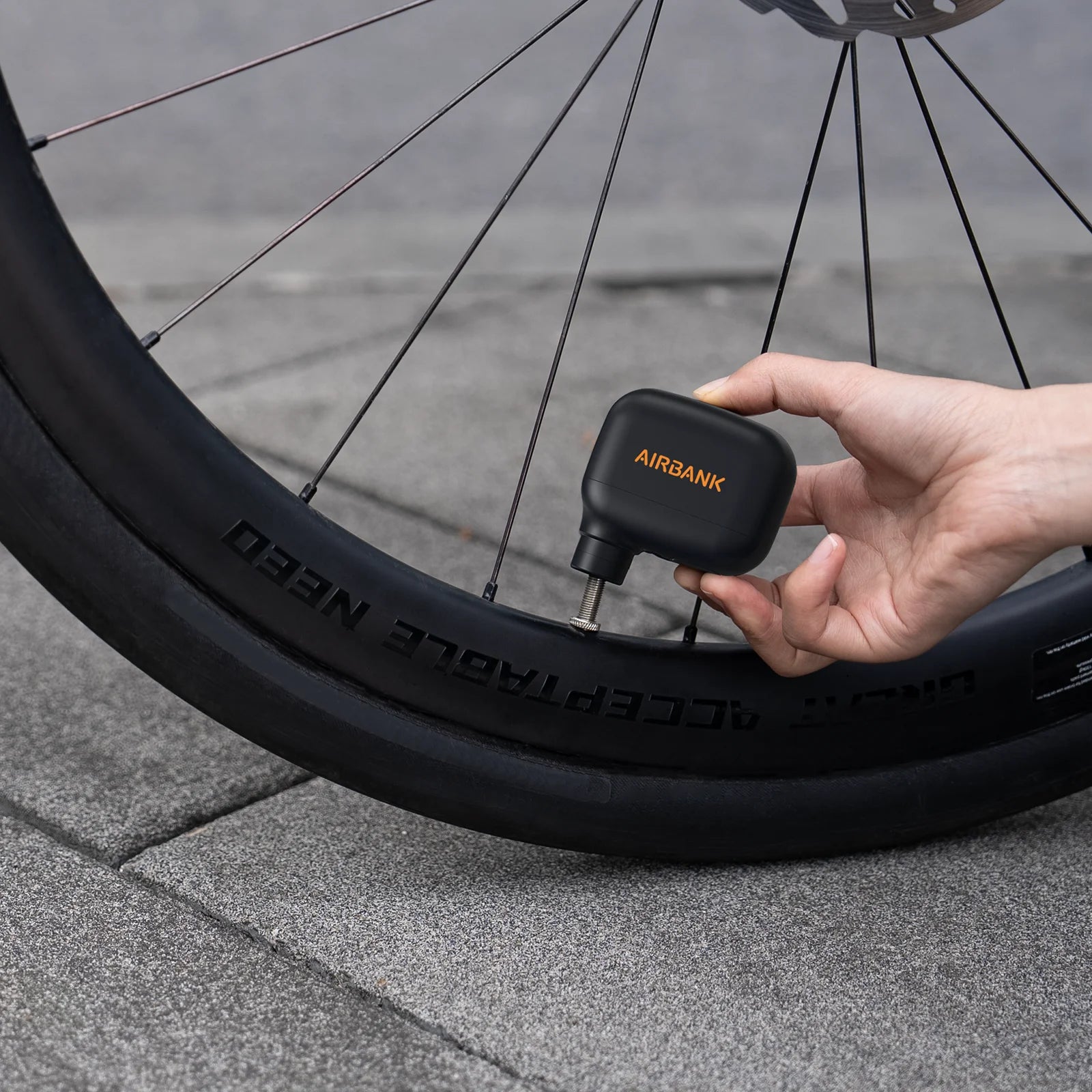 AS100 Mini Portable Bicycle Pump Rechargeable Air Inflator 100PSI Type-C Bike Accessories for Bike Schrader Presta Tires