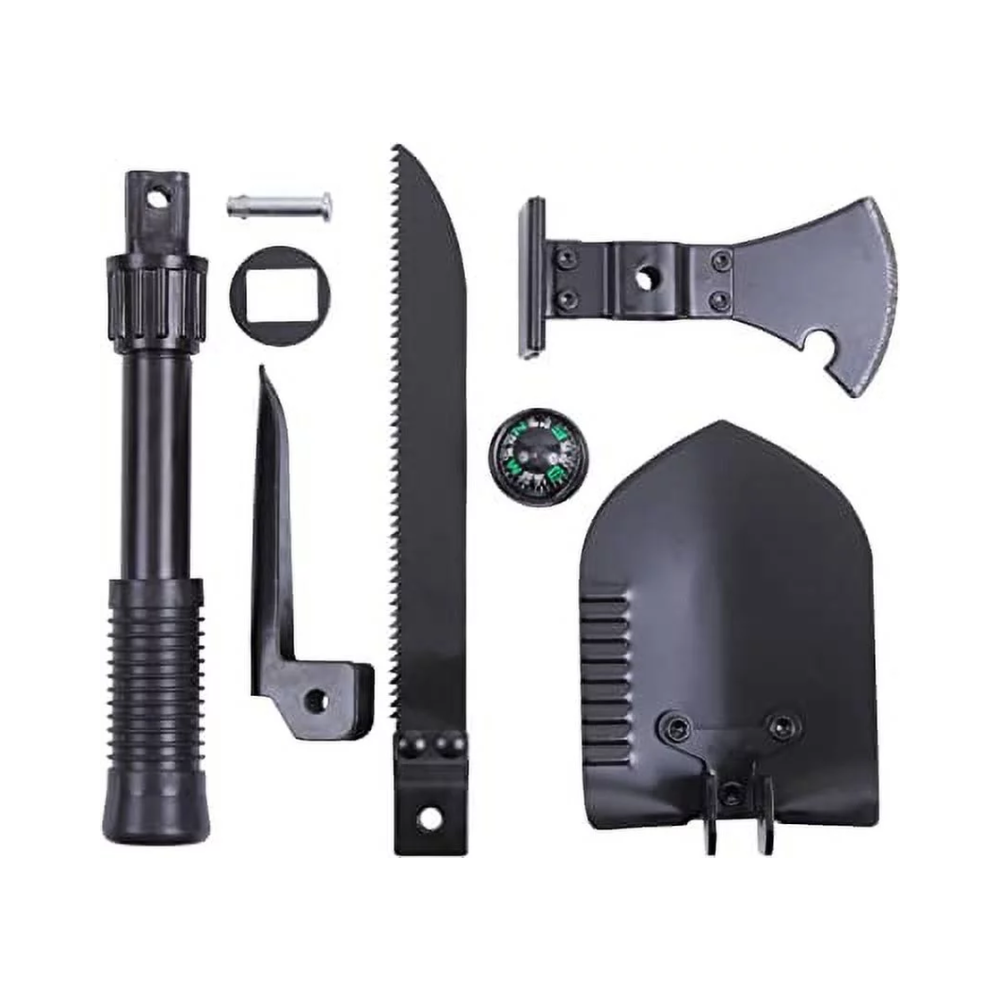 2685 5-in-1 Camping Survival Tool – Shovel, Axe, Saw & Pickaxe