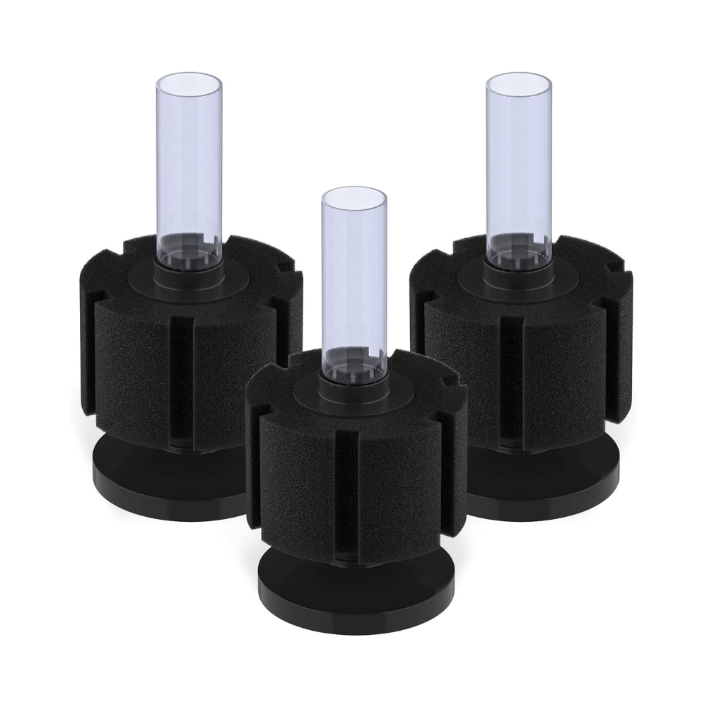 3 Pack Aquarium Sponge Filters – Quiet Bio Foam Filters for Fish Tanks up to 30 Gallons