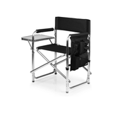 Red Folding Camping Chair with Side Table & Armrest Caddy