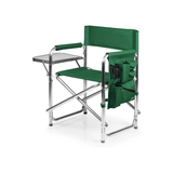 Red Folding Camping Chair with Side Table & Armrest Caddy
