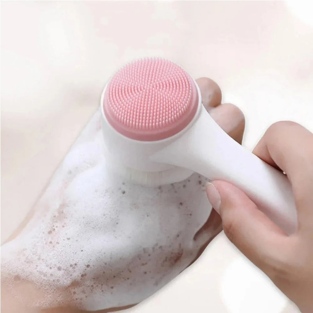 3D Silicone Facial Cleansing Brush – Double-Sided Face Scrubber