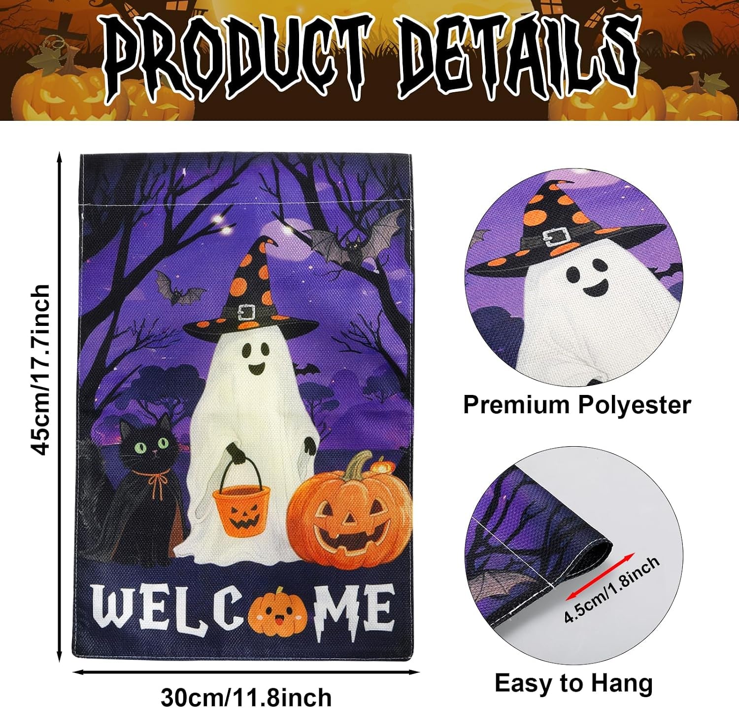 Halloween Garden Flag Halloween Decorations Happy Halloween Garden Flag