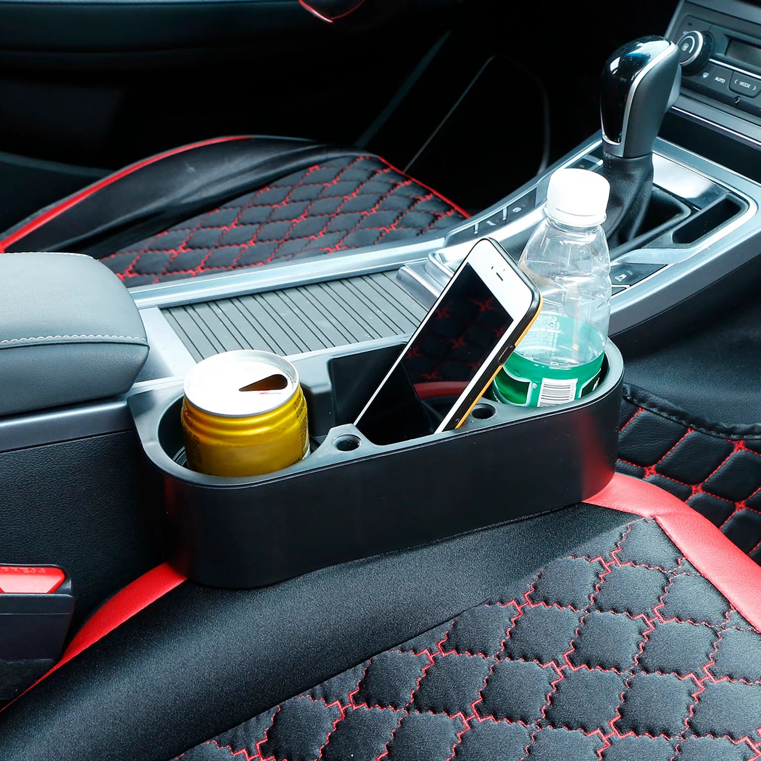 1Pc Car Seam Cup Holder Seat Gap Wedge Drink Storage Organizer Console Side Pocket Mount Stand for Pen Phone Bottle Sunglasses