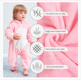 Unisex Baby Animal Costume Flannel Hooded Romper Cosplay Jumpsuit