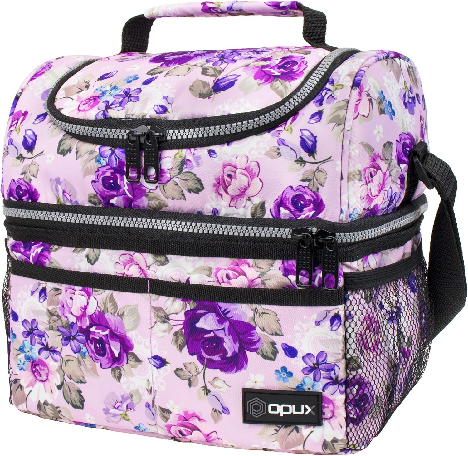 Insulated Lunch Bag for Men Women, Double Decker Leakproof, Teal Blue