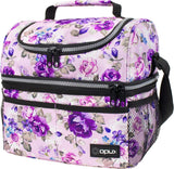 Insulated Lunch Bag for Men Women, Double Decker Leakproof, Teal Blue