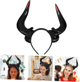 Halloween Cosplay Horn Headband Black Plastic Hair Accessory Photo Prop for Costume Cosplay, Gorgeous Style, Halloween Season Party Dress, Black Finish