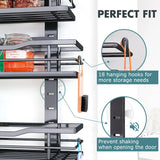 Over the Door Pantry Organizer，9-Tier over the Door Organizer with Adjustable Basket，Metal Hanging Pantry Organizers and Storage for Kitchen, Back of Door Seasoning Rack