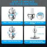 15-Stage High Output Shower Filter for Hard Water - Universal Chrome Water Softener Filter