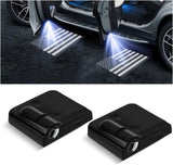 2Pcs Car Door Projector Lights, Wireless LED Welcome Lamp, Red Flag