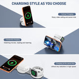 Wireless Charger for Iphone, 3 in 1 Charging Station for Iphone Devices, 15W Fast Wireless Charger Stand for Iphone 16 15 14 13 12 Pro Max, Charging Pad for Airpods 3/2/Pro, Iwatch 9/8/7/6/SE/5/4