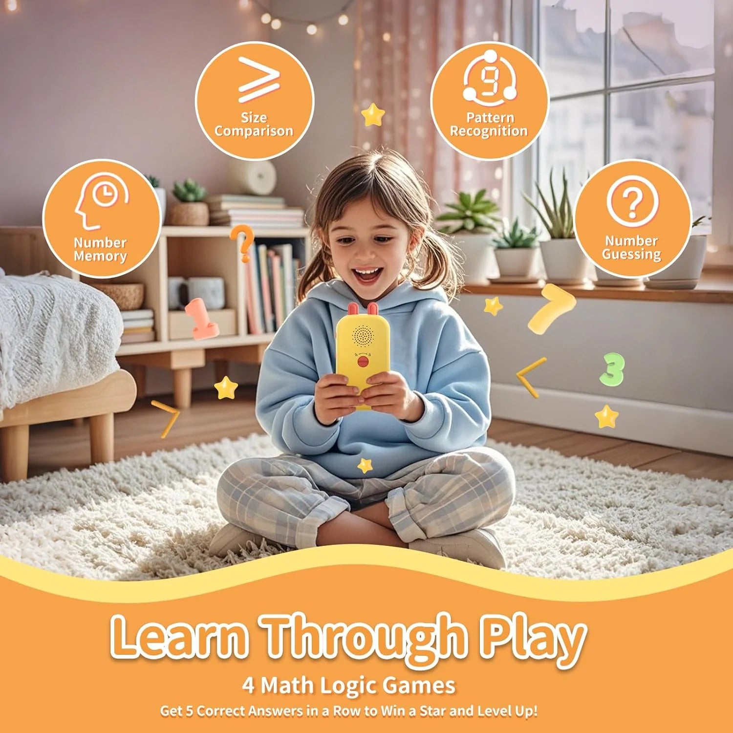 Math Games for Kids Ages 5-12, Portable Math Toys for Practicing Addition, Subtraction, Multiplication and Division, Fun Educational Toy with 5 Modes, 19 Math Games, and 50K Math Questions