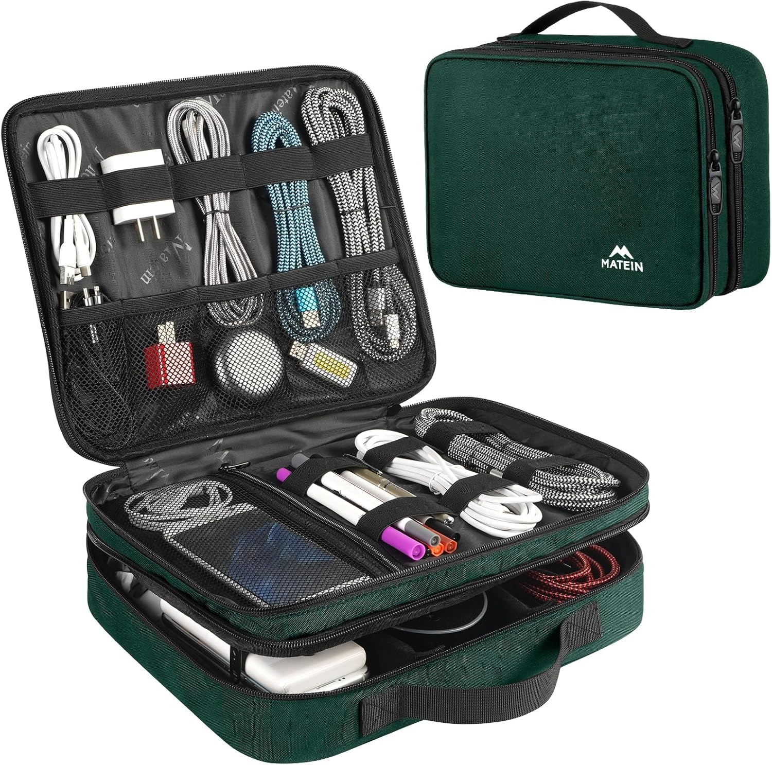 Electronics Organizer Travel Case, Cable Organizer Bag, Black