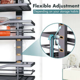 Over the Door Pantry Organizer，9-Tier over the Door Organizer with Adjustable Basket，Metal Hanging Pantry Organizers and Storage for Kitchen, Back of Door Seasoning Rack